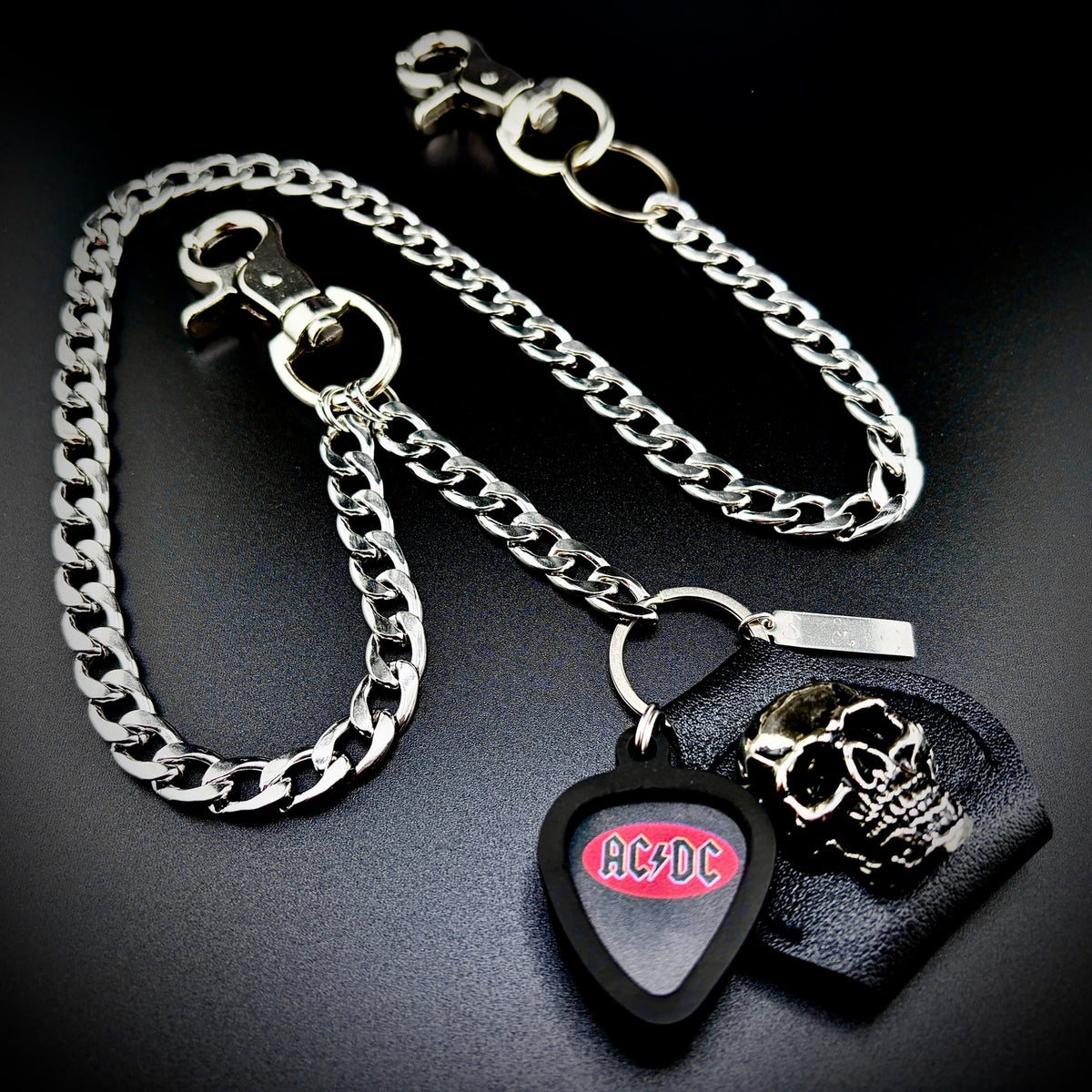 AC/DC RED BLACK LOGO PICKCHAIN™ WALLET CHAIN