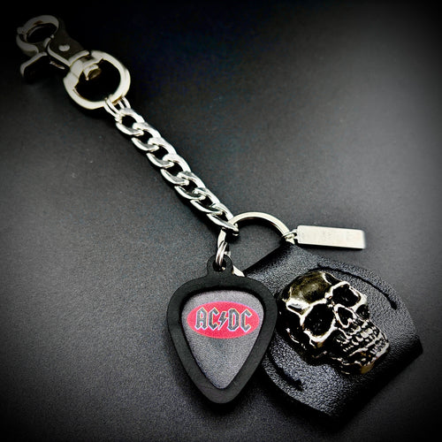 AC/DC PICKCHAIN belt loop guitar pick holder by SKULL & CHAIN