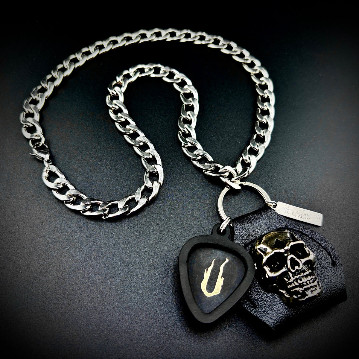 August Burns Red Abr Gold Foil Guitar Pick Pendant Necklace by SKULL & CHAIN. For fans of JB Brubaker and Jake Luhrs.
