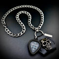 Behemoth Opvs Contra Natvram Guitar Pick Pendant Necklace by SKULL & CHAIN. For fans of Nergal.