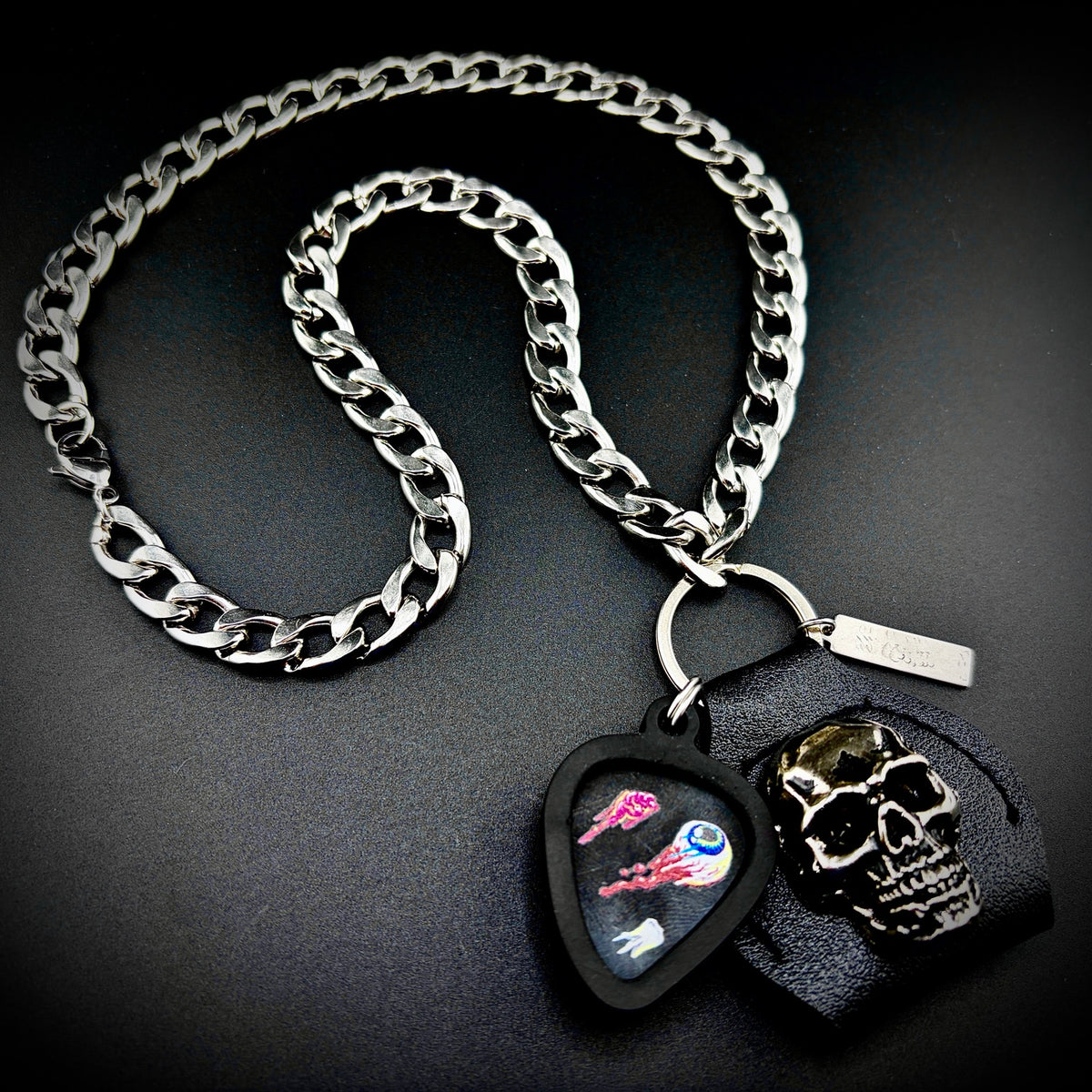 Better Lovers Eyeball Guitar Pick Pendant Necklace by SKULL & CHAIN. For fans of Greg Puciato and Jordan Buckley.