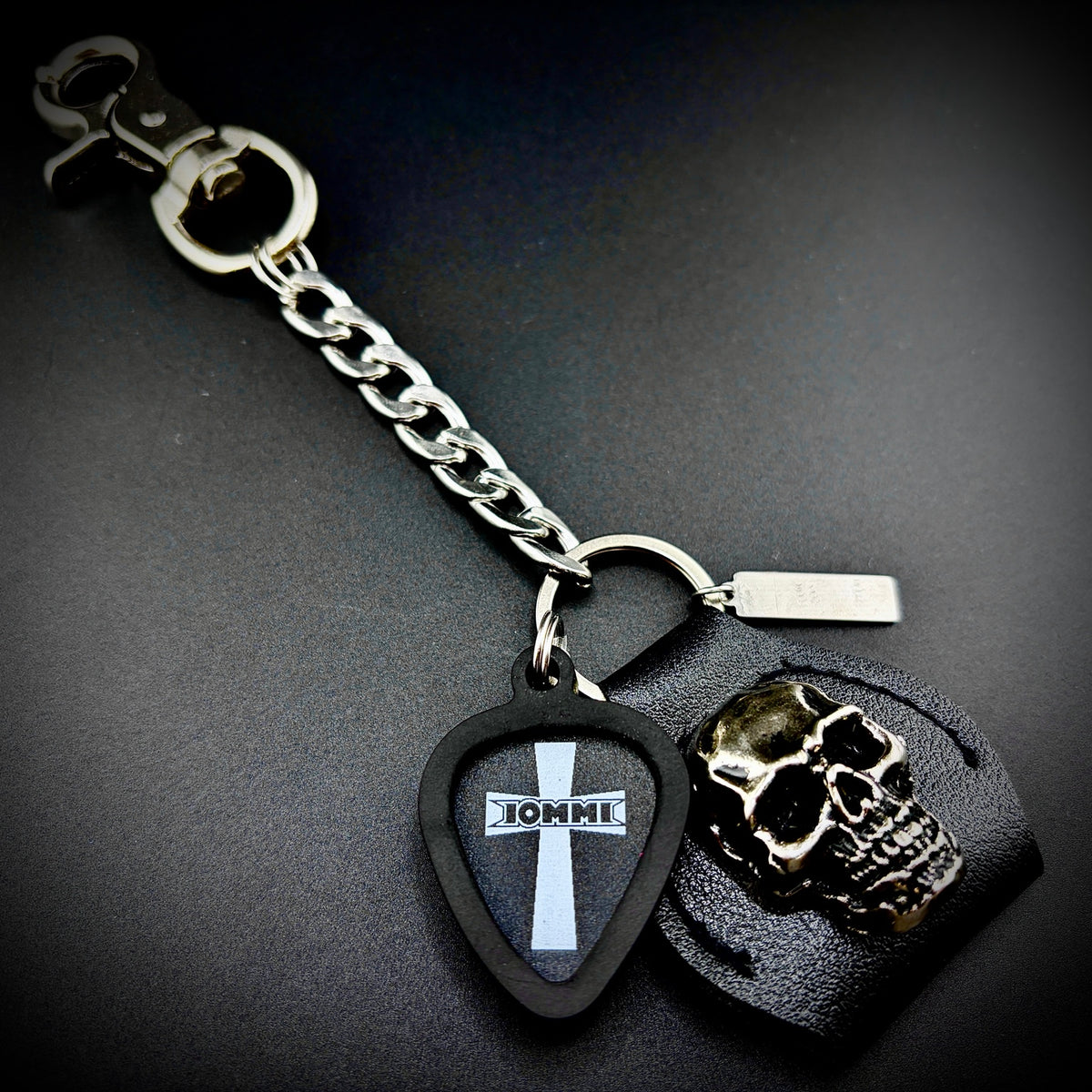 Black Sabbath Tony Iommi Cross PICKCHAIN belt loop guitar pick holder by SKULL & CHAIN