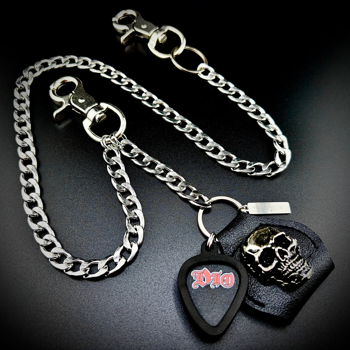 Dio logo PICKCHAIN wallet chain guitar pick holder