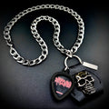 Dying Wish Flesh Stays Together Guitar Pick Pendant Necklace by SKULL & CHAIN. For fans of Emma Boster.