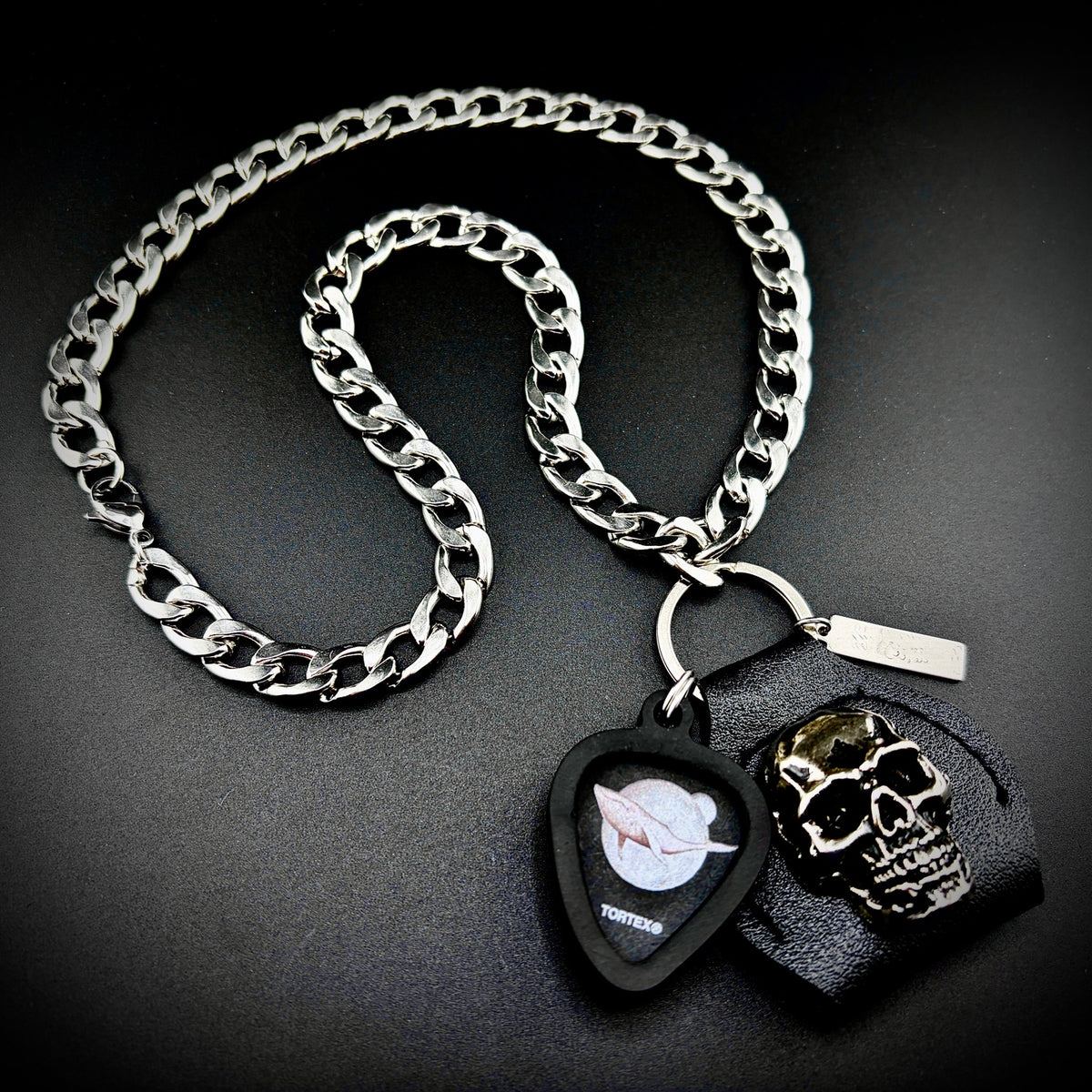 Gojira From Mars To Sirius Guitar Pick Pendant Necklace by SKULL & CHAIN. For fans of Joe Duplantier.
