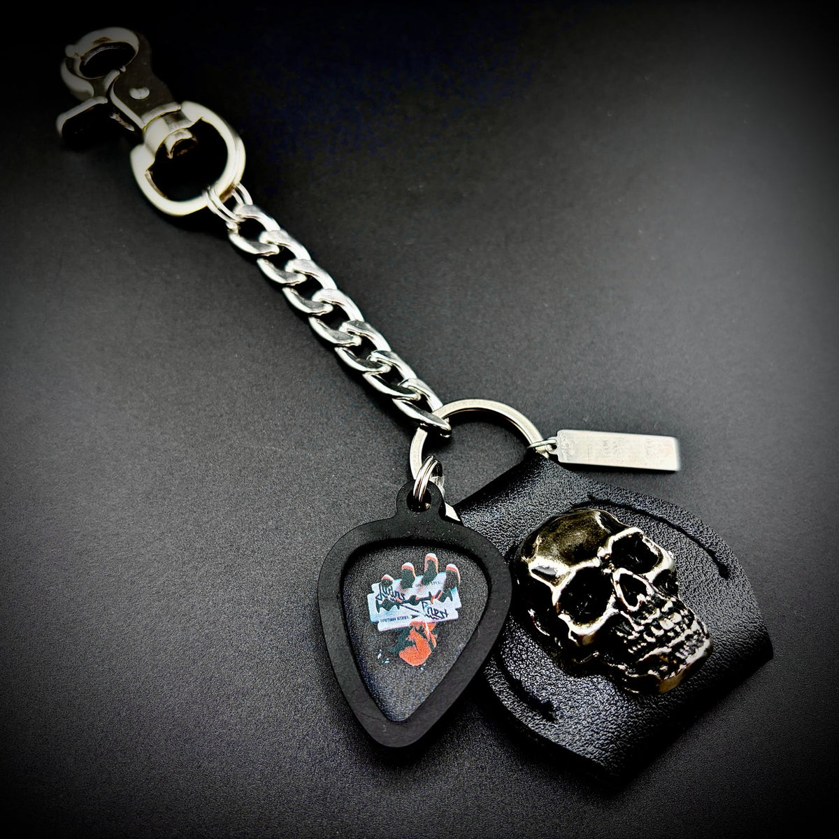 Judas Priest Razor's Edge PICKCHAIN belt loop guitar pick holder by SKULL & CHAIN