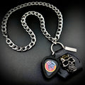 JUDAS PRIEST SCREAMING FOR VENGEANCE GUITAR PICK PENDANT NECKLACE by SKULL & CHAIN. For fans of Rob Halford, Glenn Tipton and K. K. Downing.