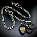 KISS yellow gradient logo PICKCHAIN wallet chain guitar pick holder