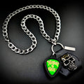 METALLICA TALLICA 4 LIFE GUITAR PICK PENDANT NECKLACE by SKULL & CHAIN. For fans of James Hetfield, Kirk Hammett, Robert Trujillo and Lars Ulrich.