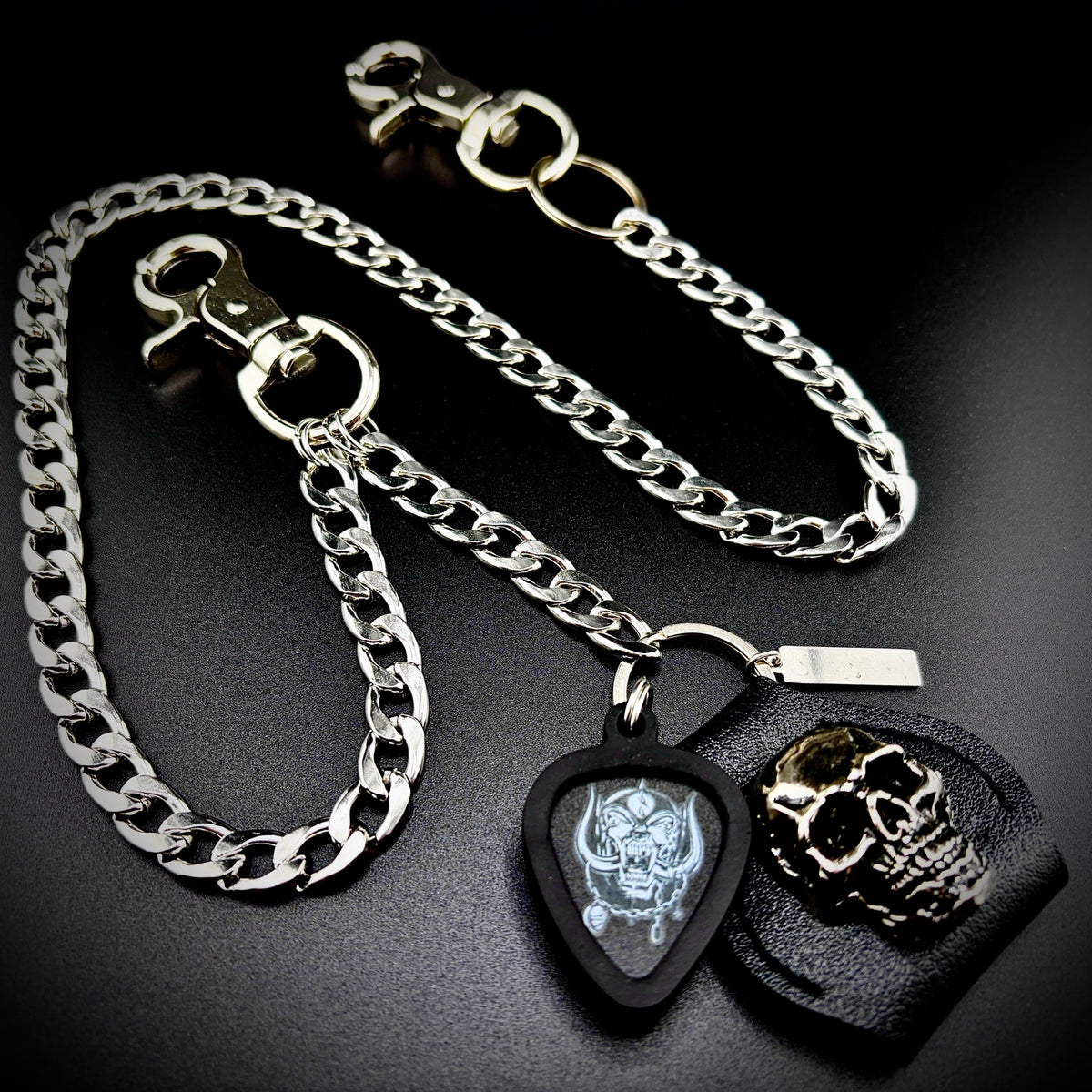 Motorhead Snaggletooth War-Pig PICKCHAIN wallet chain guitar pick holder