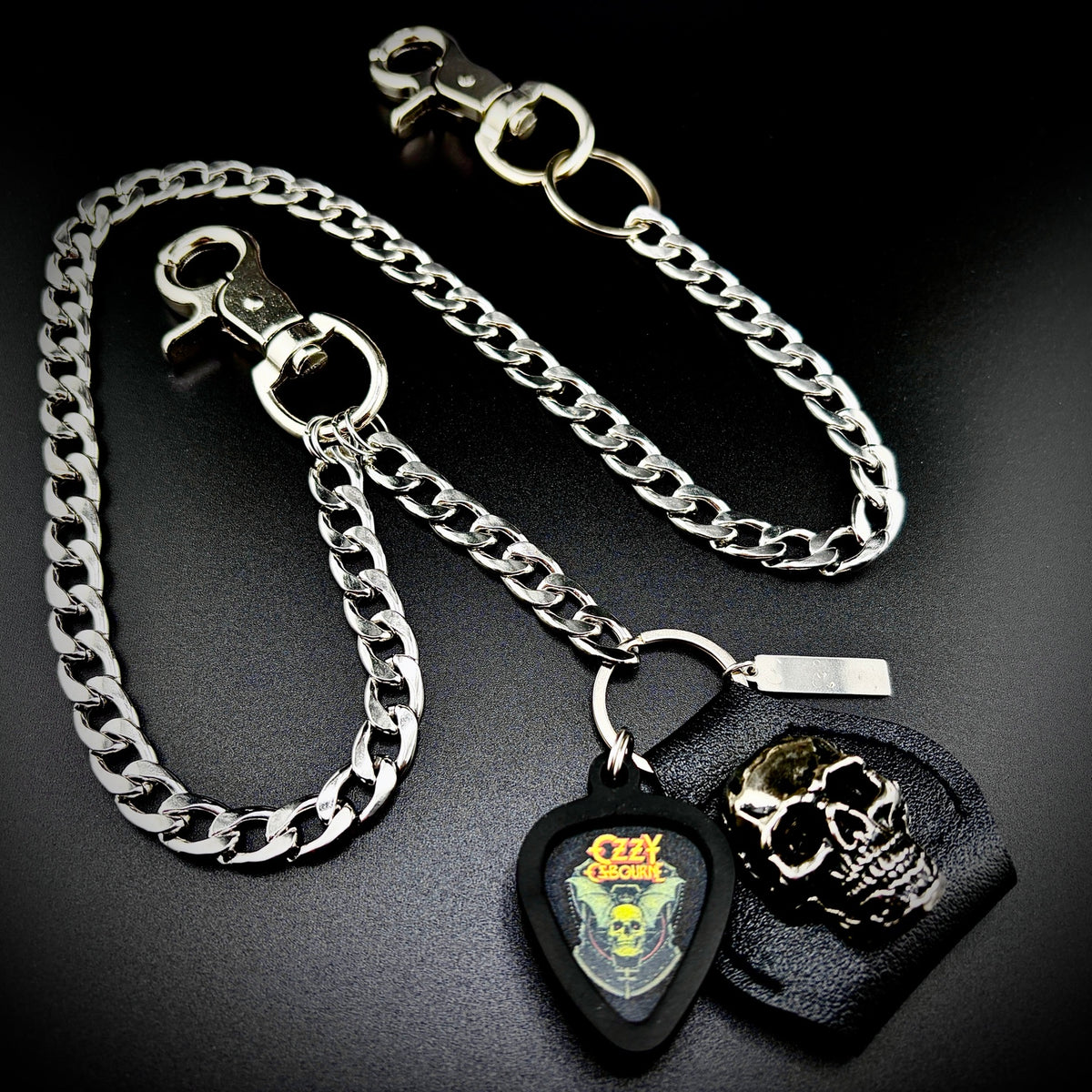 Ozzy Osbourne Skull Bat PICKCHAIN wallet chain guitar pick holder
