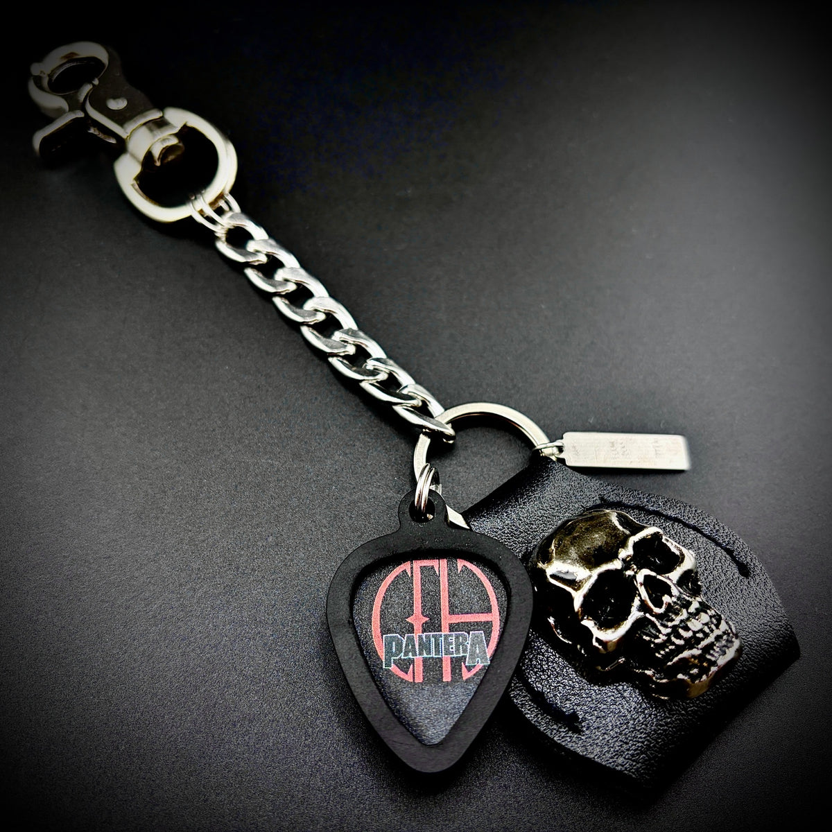 Pantera Cowboys From Hell CFH PICKCHAIN belt loop guitar pick holder by SKULL & CHAIN