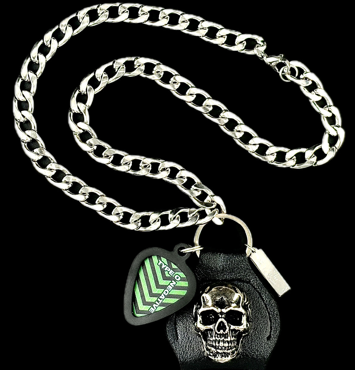TYPE O NEGATIVE SLOW, DEEP AND HARD GUITAR PICK PENDANT NECKLACE