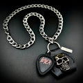 Slayer Logo Guitar Pick Pendant Necklace by SKULL & CHAIN. For fans of Kerry King, Tom Araya and Jeff Hanneman.