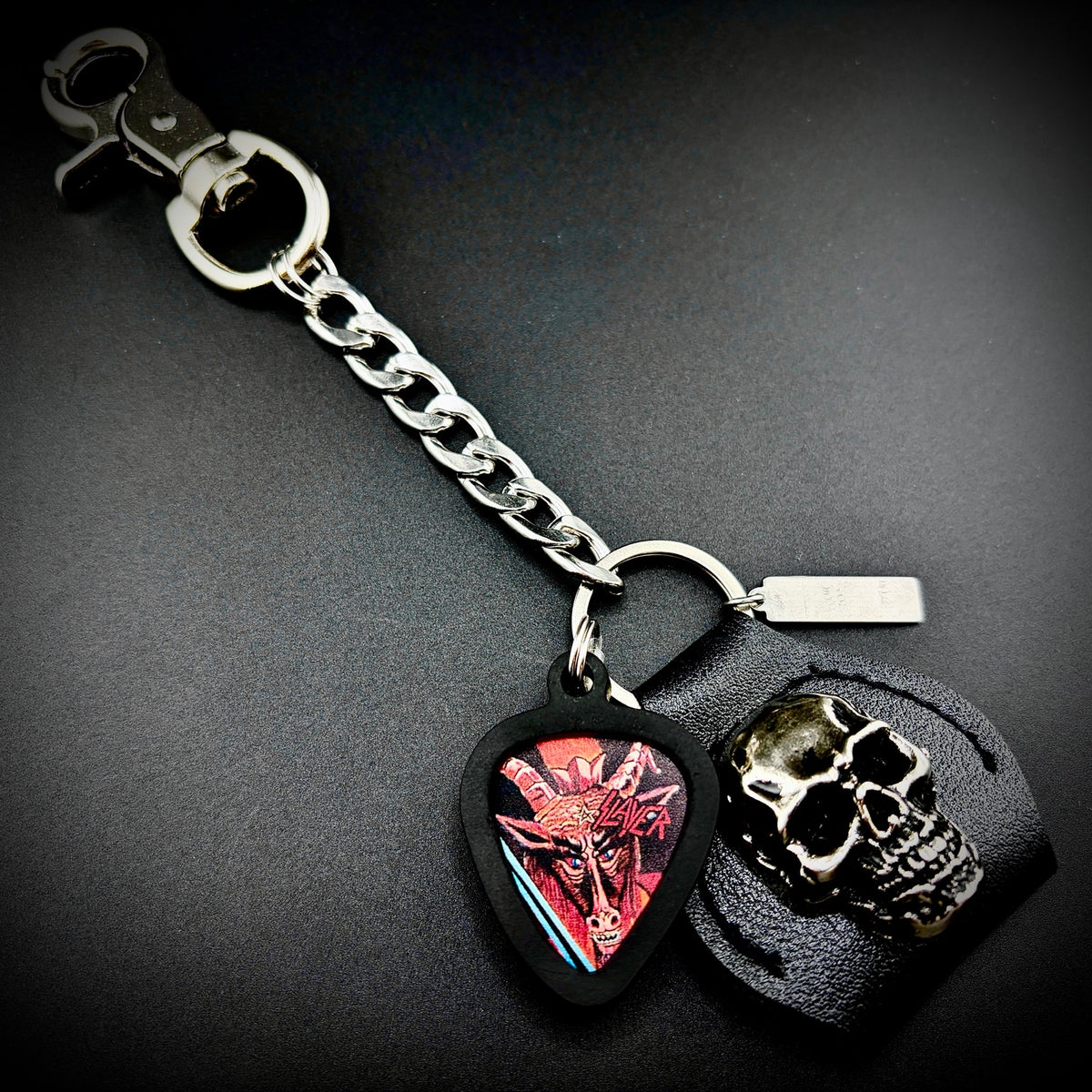 Slayer Show No Mercy PICKCHAIN belt loop guitar pick holder by SKULL & CHAIN
