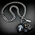 Tony Iommi Black Sabbath Cross Guitar Pick Pendant Necklace by SKULL & CHAIN. For fans of Tony Iommi.